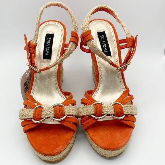 NWT White House Black Market Jupiter Coral Wedge - 7M - Picture 3 of 10